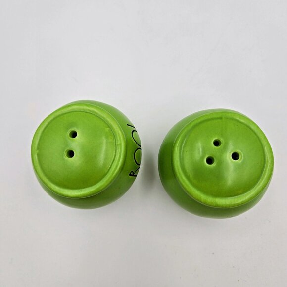 Rae Dunn Halloween Salt And Pepper Shaker Set Caldron Green Eek! Boo! Read - Picture 6 of 9